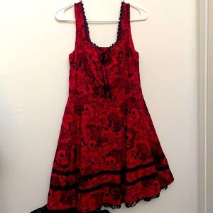 Red and black skull dress